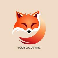 logo con zorro personaje, vector ilustración.