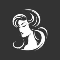 negro y blanco logo símbolo de belleza, lata ser usado para salones, productos cosméticos, saunas etc. vector