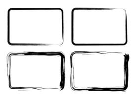 Grungy rectangular frame, brush rectangles vector illustration.