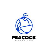 Peacock blue line logo vector