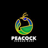 Peacock simple gradient colorful logo vector