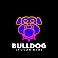 buldog degradado logo diseño ilustración vector