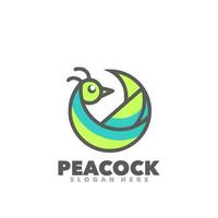 Peacock simple mascot logo template illustration vector