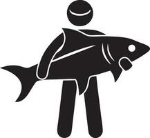 pescador logo diseño vector moderno simpel