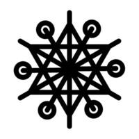 Winter Monochrome Hexagon Snowflake Doodle Icon vector