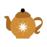 Luxury Ceramic Teapot With Handle Boho Style Icon vector