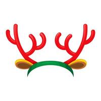 Xmas Deer Antlers Headdress Cartoon Style Icon vector