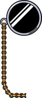 Colored Stroked Round Monocle On Decorative Chain vector