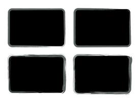 Grungy rectangular frame, brush rectangles vector illustration.