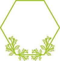 Hexagonal Floral Frame for Wedding. vector