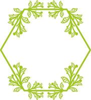 Hexagonal Floral Frame for Wedding. vector