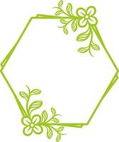 Hexagonal Floral Frame for Wedding. vector