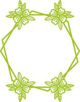 Hexagonal Floral Frame for Wedding. vector