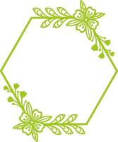 Hexagonal Floral Frame for Wedding. vector