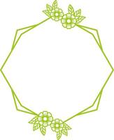 Hexagonal Floral Frame for Wedding. vector