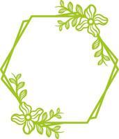 Hexagonal Floral Frame for Wedding. vector