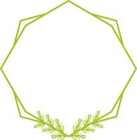 Hexagonal Floral Frame for Wedding. vector