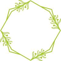 Hexagonal Floral Frame for Wedding. vector