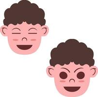 Cute Boy Face. vector illustration