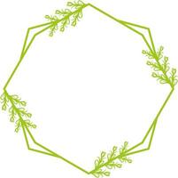 Hexagonal Floral Frame for Wedding. vector