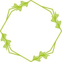 Hexagonal Floral Frame for Wedding. vector