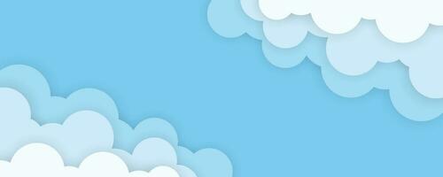 Cloud background in paper cut style vector