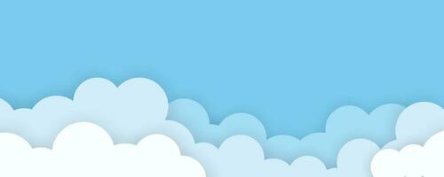 Cloud background in paper cut style vector