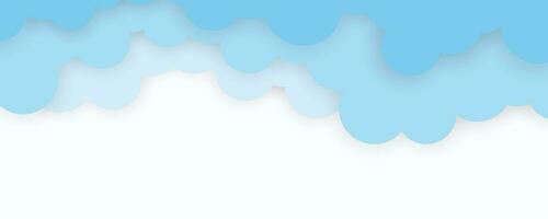 Cloud background in paper cut style vector