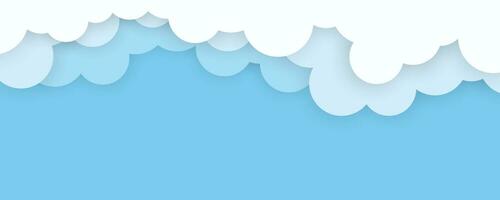 Cloud background in paper cut style vector