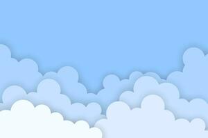 Cloud background in paper cut style vector