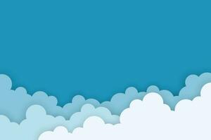 Cloud background in paper cut style vector