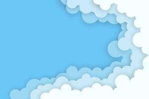 Cloud background in paper cut style vector