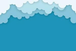 Cloud background in paper cut style vector