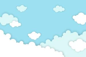 Cloud background in paper cut style vector