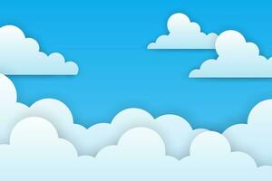 Cloud background in paper cut style vector