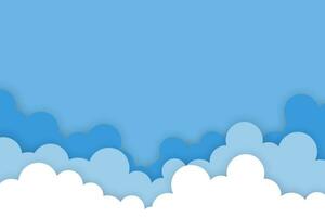 Cloud background in paper cut style vector