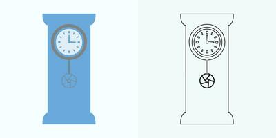 nuevo estilo término análogo reloj plano vector icono. símbolo de hora gestión, cronómetro con hora, minuto, y segundo flecha. sencillo ilustración aislado en un blanco antecedentes.