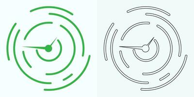 new style Analog clock flat vector icon. Symbol of time management, chronometer with hour, minute, and second arrow. Simple illustration isolated on a white background.