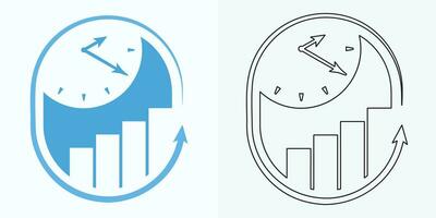 new style Analog clock flat vector icon. Symbol of time management, chronometer with hour, minute, and second arrow. Simple illustration isolated on a white background.