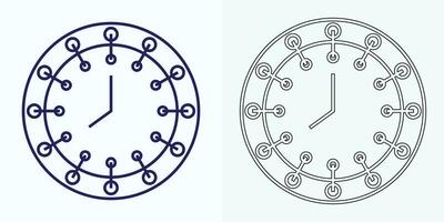 nuevo estilo término análogo reloj plano vector icono. símbolo de hora gestión, cronómetro con hora, minuto, y segundo flecha. sencillo ilustración aislado en un blanco antecedentes.