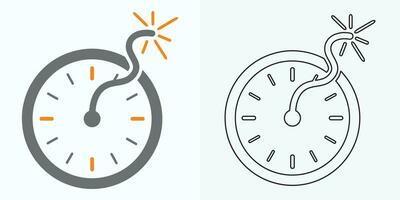 new style Analog clock flat vector icon. Symbol of time management, chronometer with hour, minute, and second arrow. Simple illustration isolated on a white background.