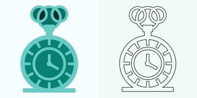 nuevo estilo término análogo reloj plano vector icono. símbolo de hora gestión, cronómetro con hora, minuto, y segundo flecha. sencillo ilustración aislado en un blanco antecedentes.