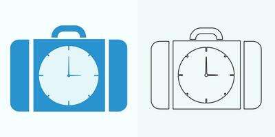 nuevo estilo término análogo reloj plano vector icono. símbolo de hora gestión, cronómetro con hora, minuto, y segundo flecha. sencillo ilustración aislado en un blanco antecedentes.