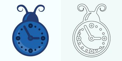 nuevo estilo término análogo reloj plano vector icono. símbolo de hora gestión, cronómetro con hora, minuto, y segundo flecha. sencillo ilustración aislado en un blanco antecedentes.