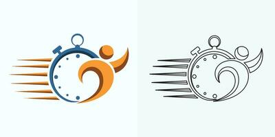 new style Analog clock flat vector icon. Symbol of time management, chronometer with hour, minute, and second arrow. Simple illustration isolated on a white background.