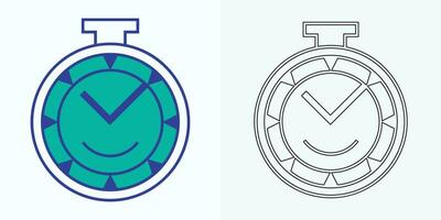 new style Analog clock flat vector icon. Symbol of time management, chronometer with hour, minute, and second arrow. Simple illustration isolated on a white background.