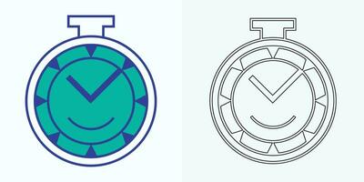 nuevo estilo término análogo reloj plano vector icono. símbolo de hora gestión, cronómetro con hora, minuto, y segundo flecha. sencillo ilustración aislado en un blanco antecedentes.