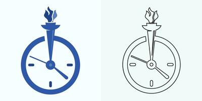 nuevo estilo término análogo reloj plano vector icono. símbolo de hora gestión, cronómetro con hora, minuto, y segundo flecha. sencillo ilustración aislado en un blanco antecedentes.