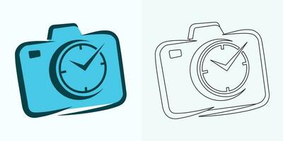 new style Analog clock flat vector icon. Symbol of time management, chronometer with hour, minute, and second arrow. Simple illustration isolated on a white background.