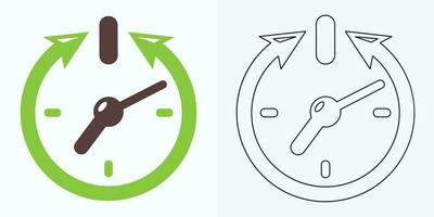 Clock watch icon in flat gradient style ui vector design